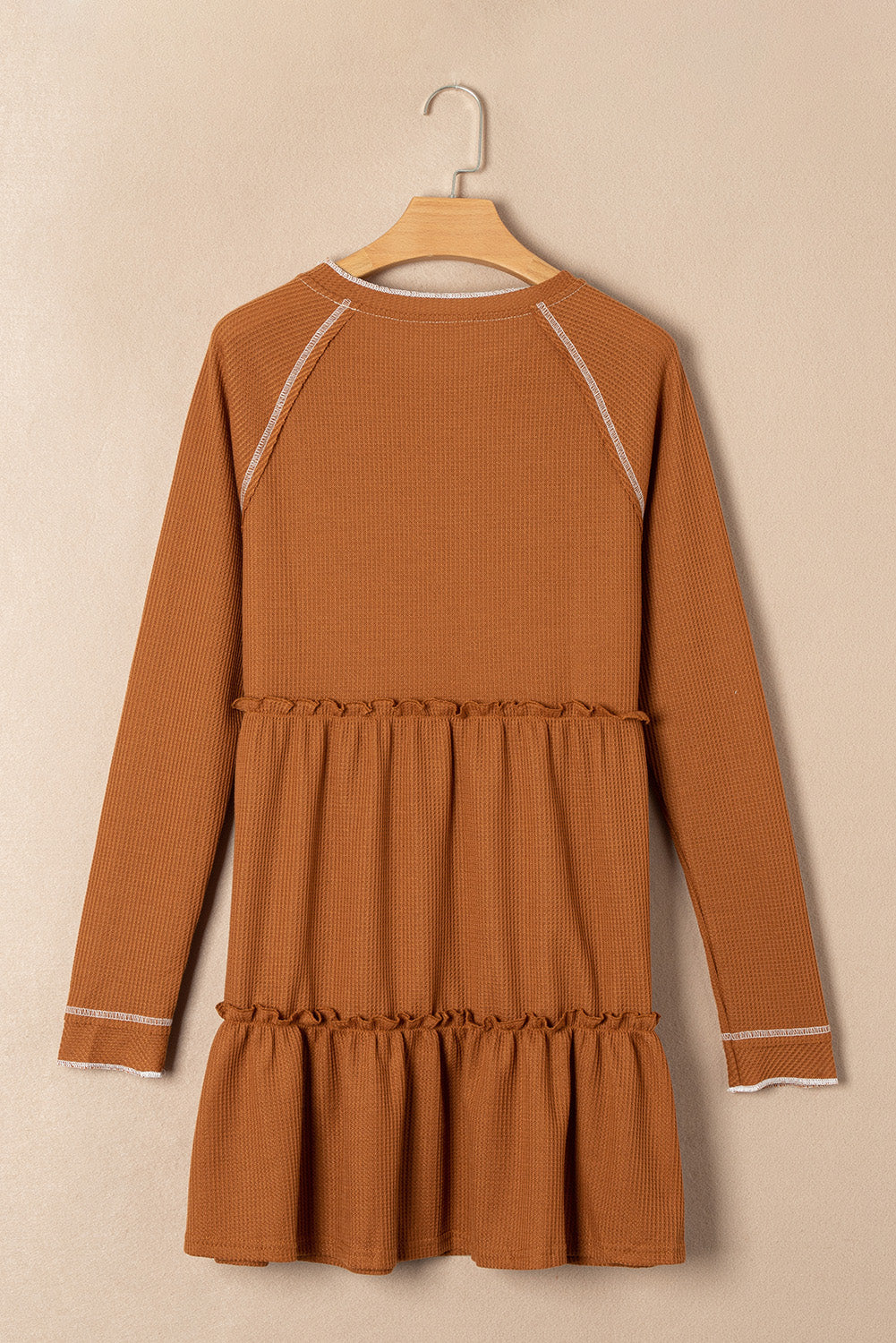 Women's Mini Dress with Textured Long-Sleeve