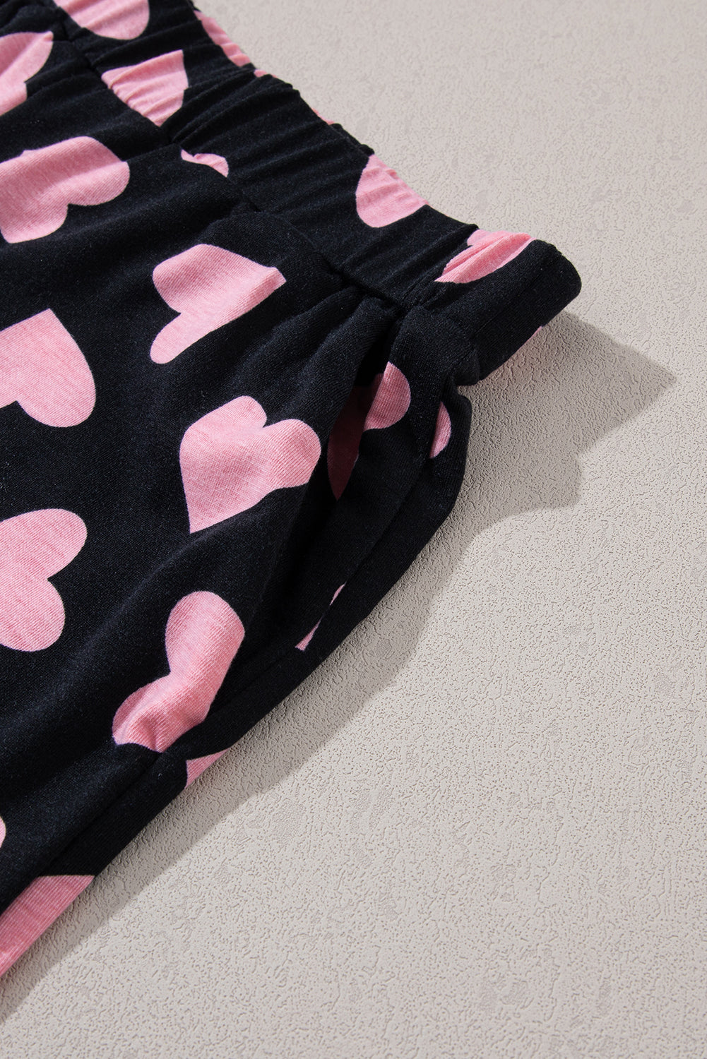 Shape Valentine Heart Print Long-Sleeved Top Shorts Lounge Set