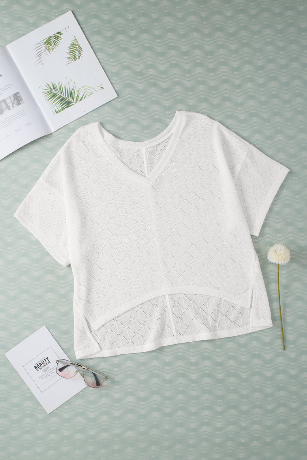 Blouse for Women V Neck Knitted Flowy