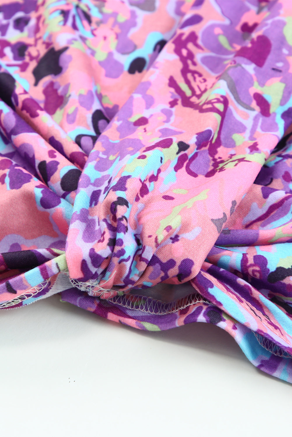 Women's Blouse Featuring Print Cold Shoulder Lavender Floral-Print