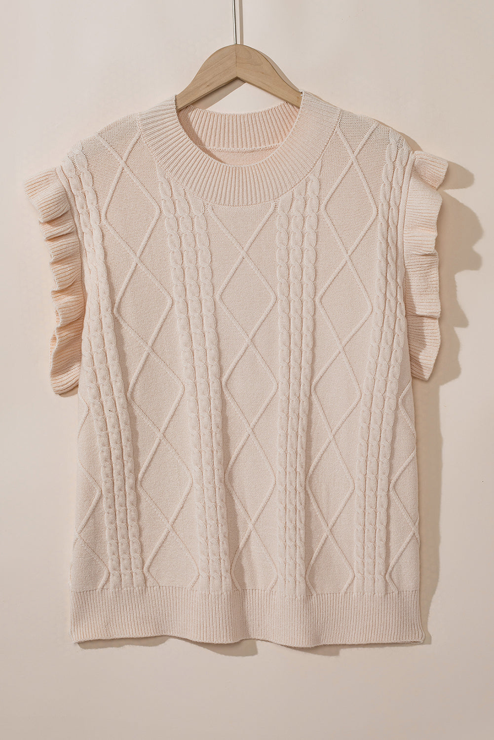 Sweater for Women Mock Neck Plus Cable Knitted
