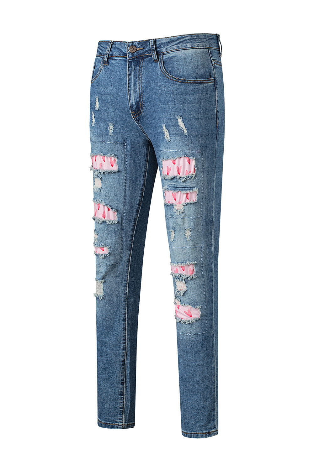 Women's Heart Patchwork Valentines Day Jeans