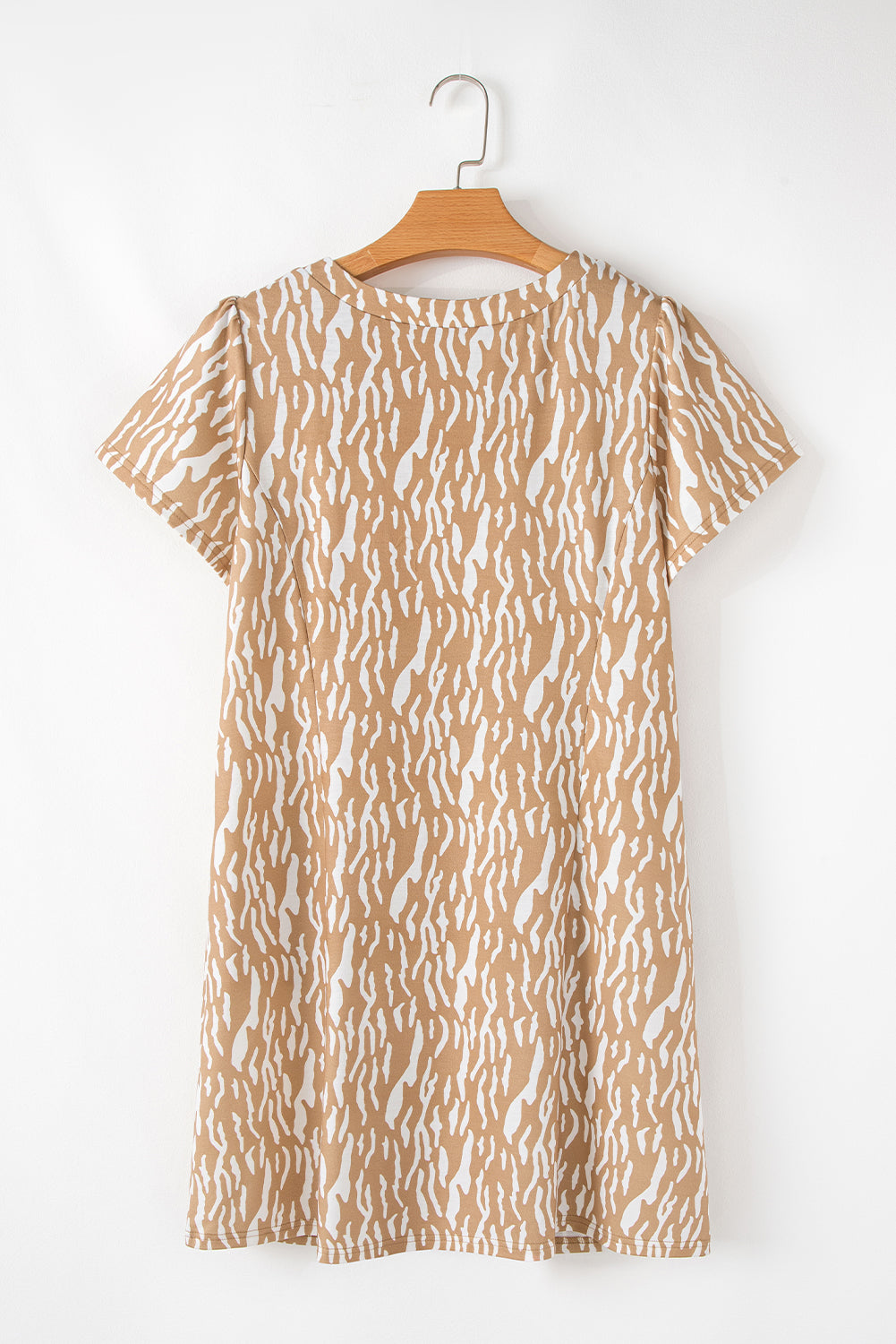 Abstract Print Short Sleeve Shift T Shirt Dress