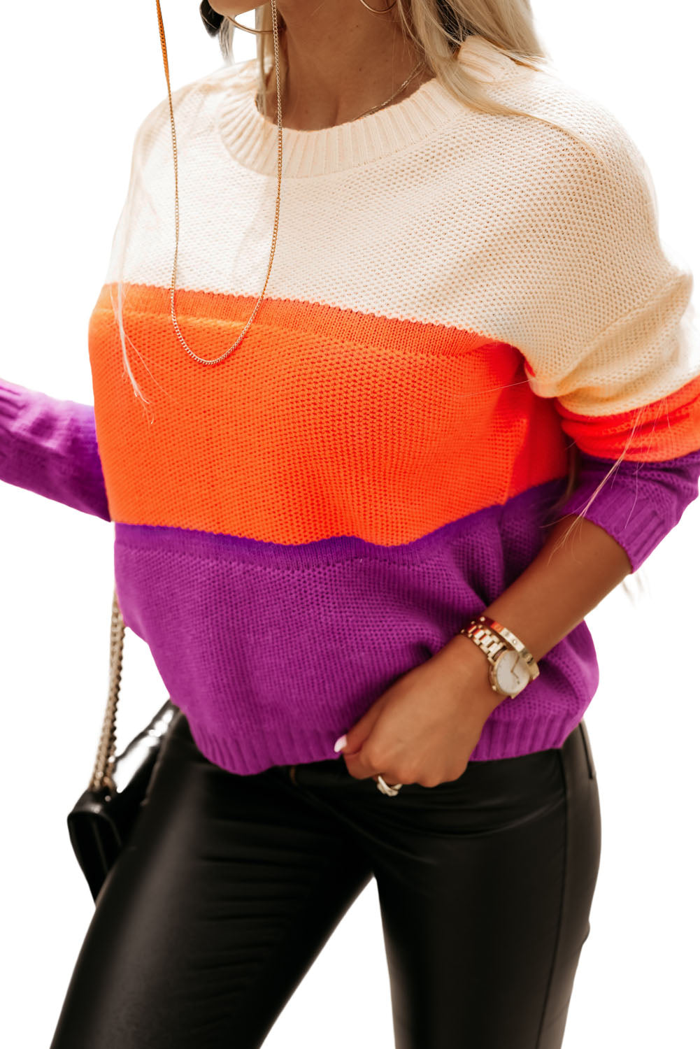 Women's Dropped-Shoulder Knit Sweater