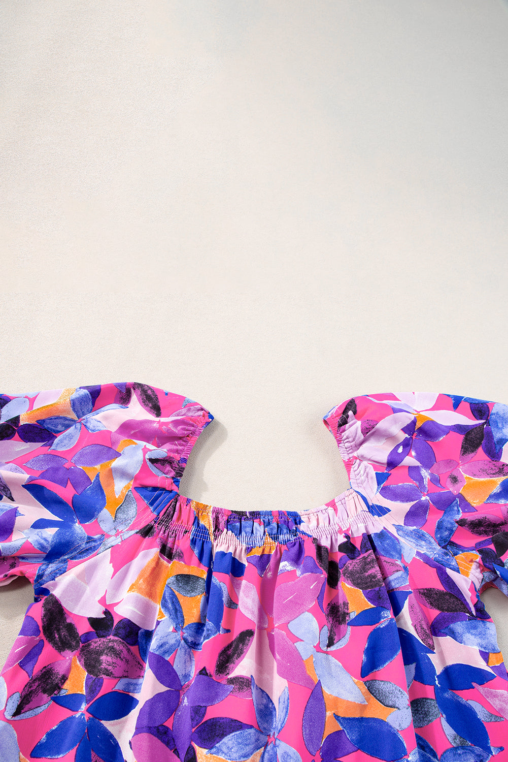 Women's Dresses with Flower Short-Sleeve Ruffle-Trimmed
