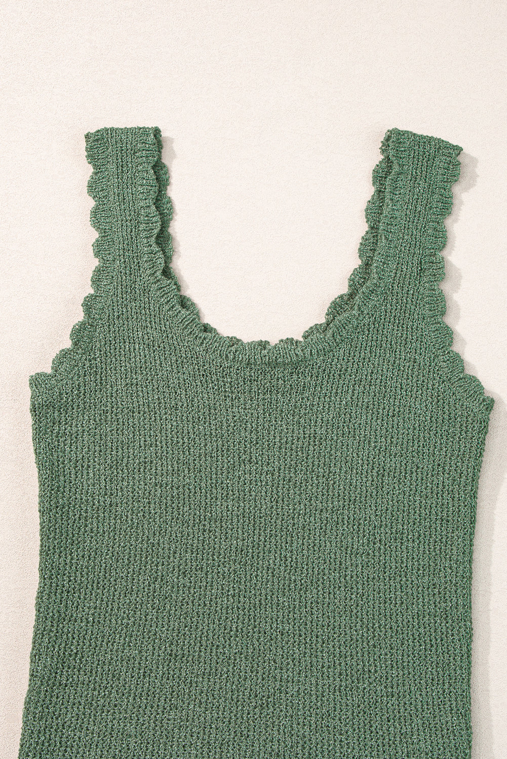 Vest for Women U Neck Scallop Trim Sweater