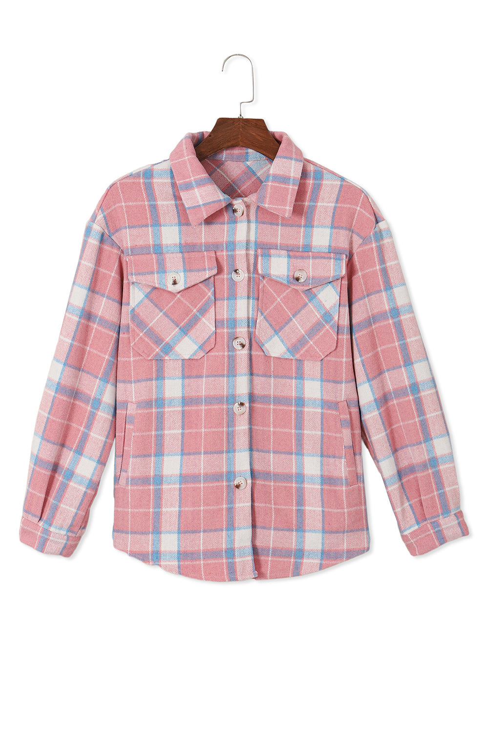 Women's Plaid Flap Pocket Flannel Shacket