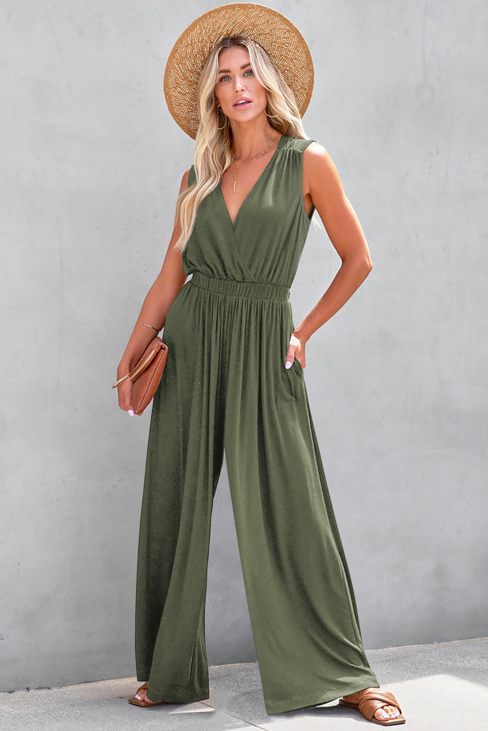 Jumpsuit for Women Crisscross Wide-Leg Open-Back