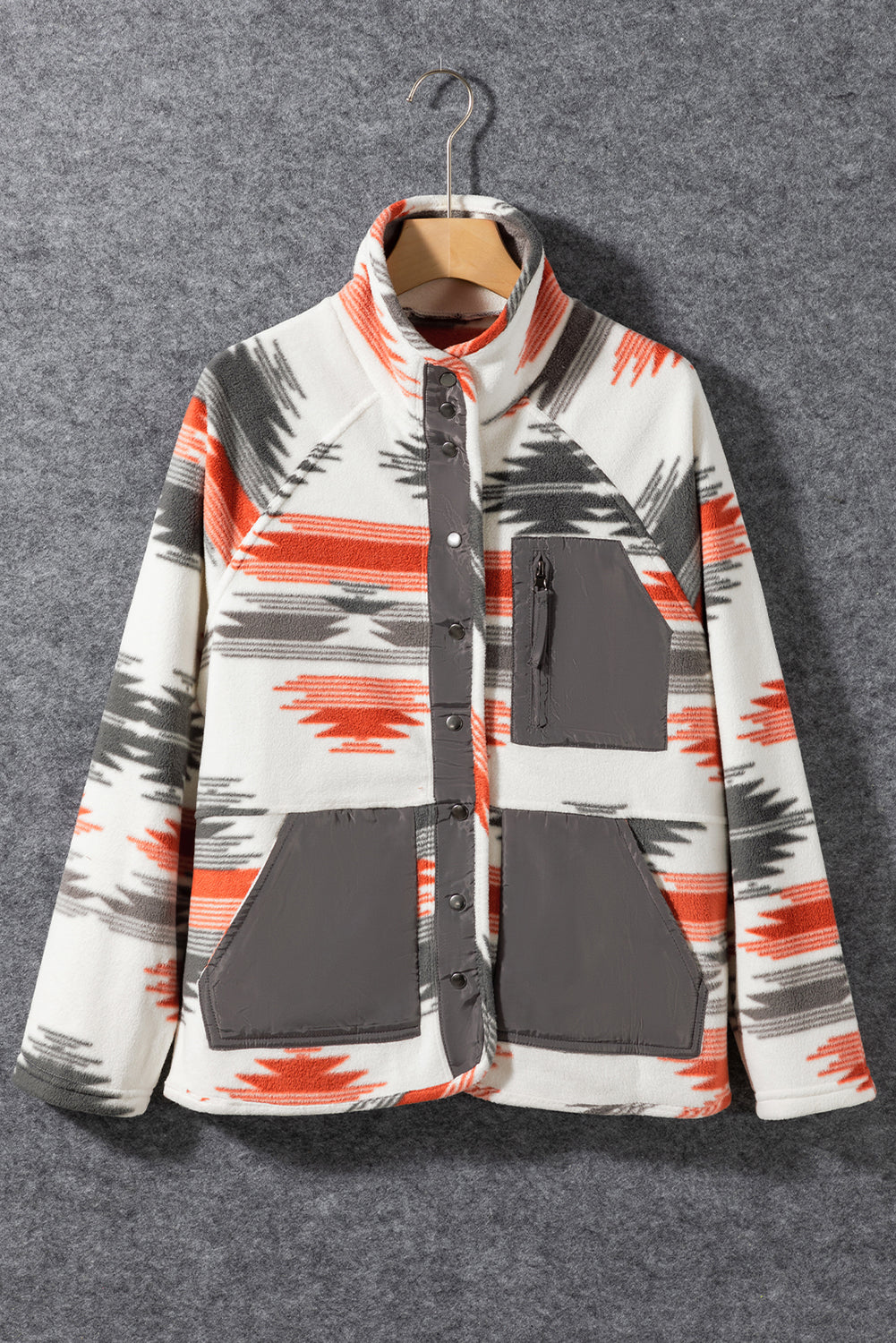 Jacket for Women Aztec Fleece Snap Button