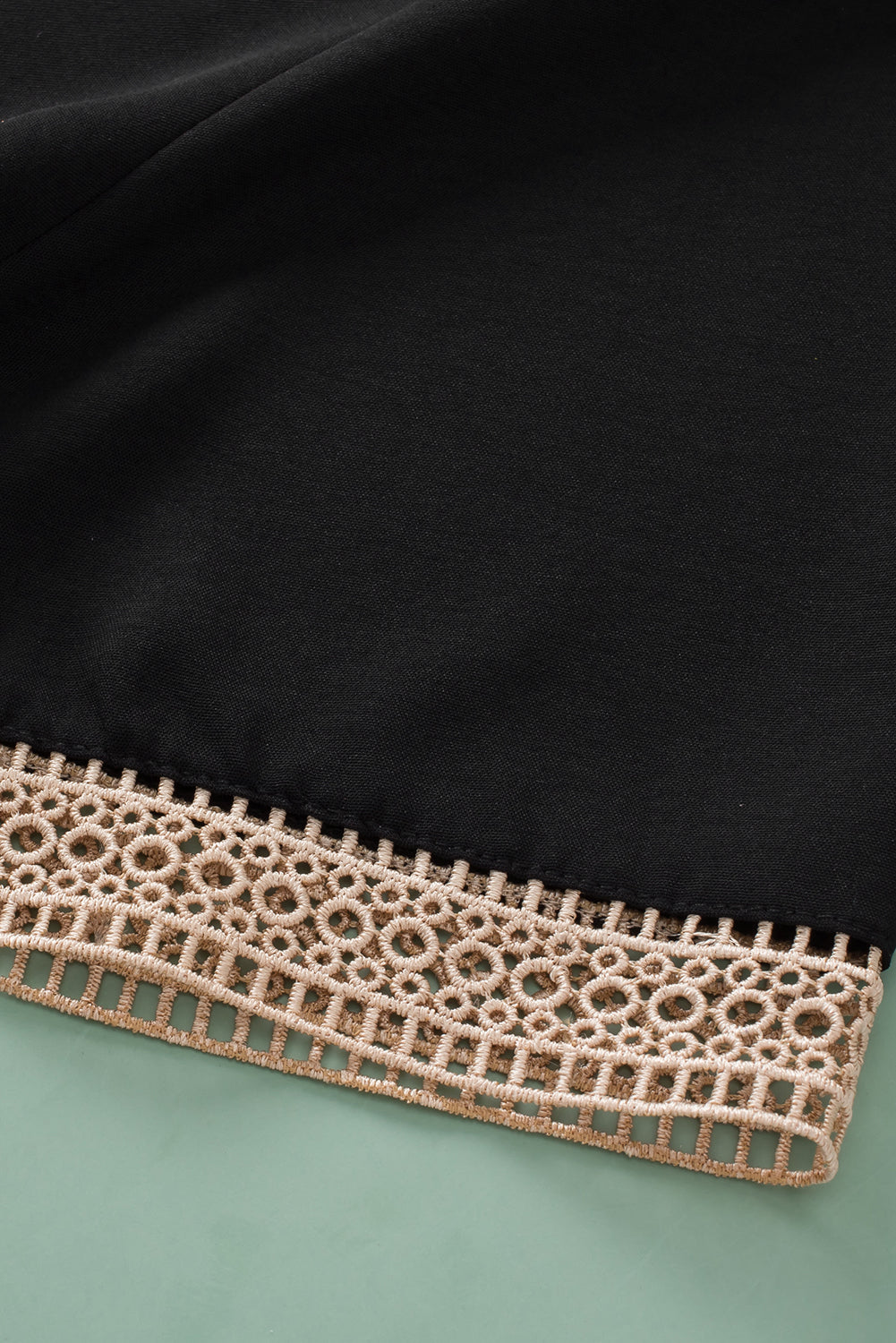 Women's Plus Size Lace-Trimmed Trim V Neck Top