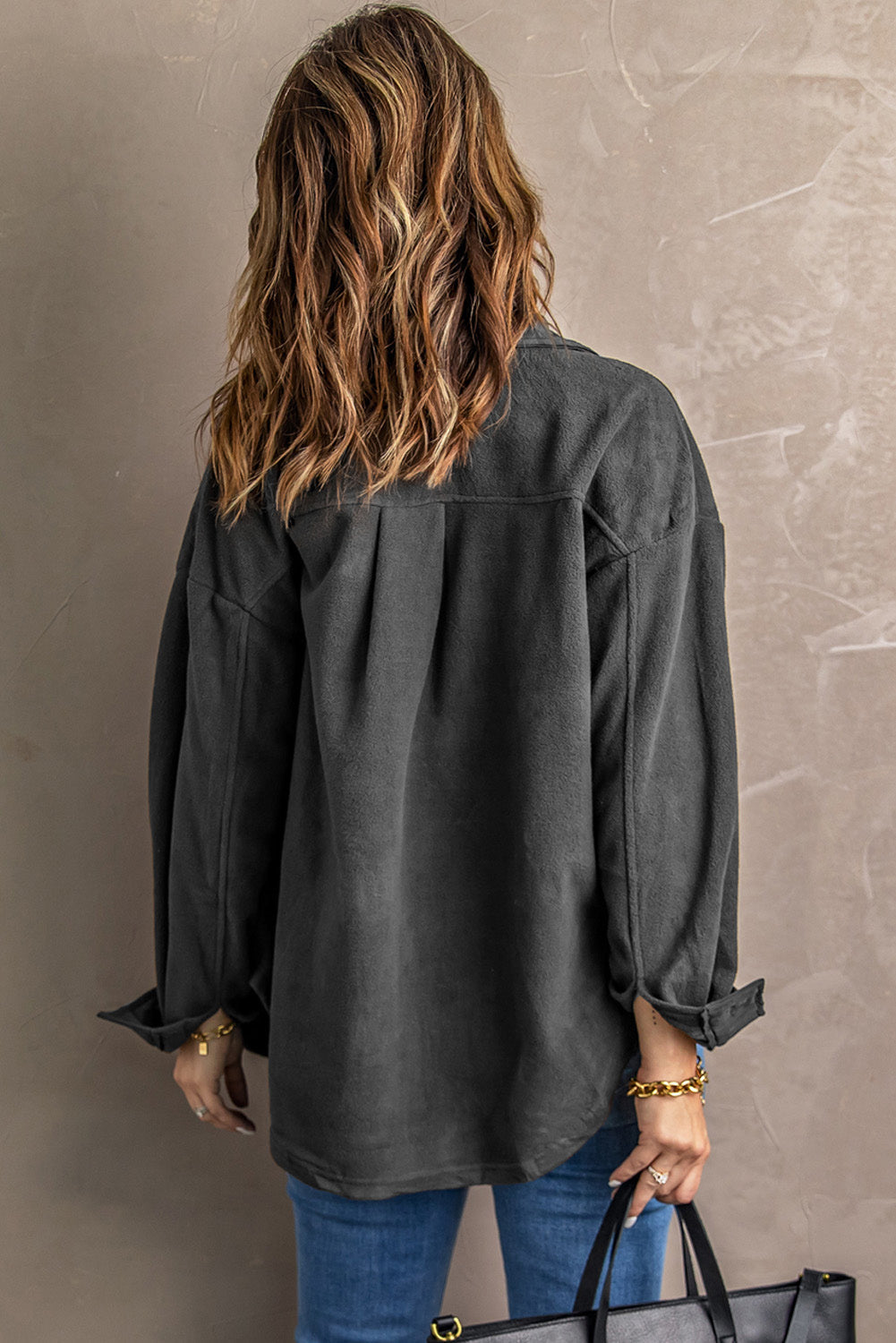Women's Turn Down Collar Shirt Jacket