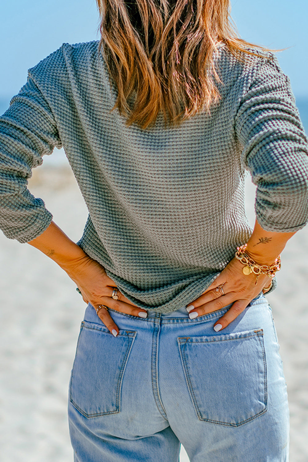 Women's Top Featuring Knitted Dropped-Shoulder