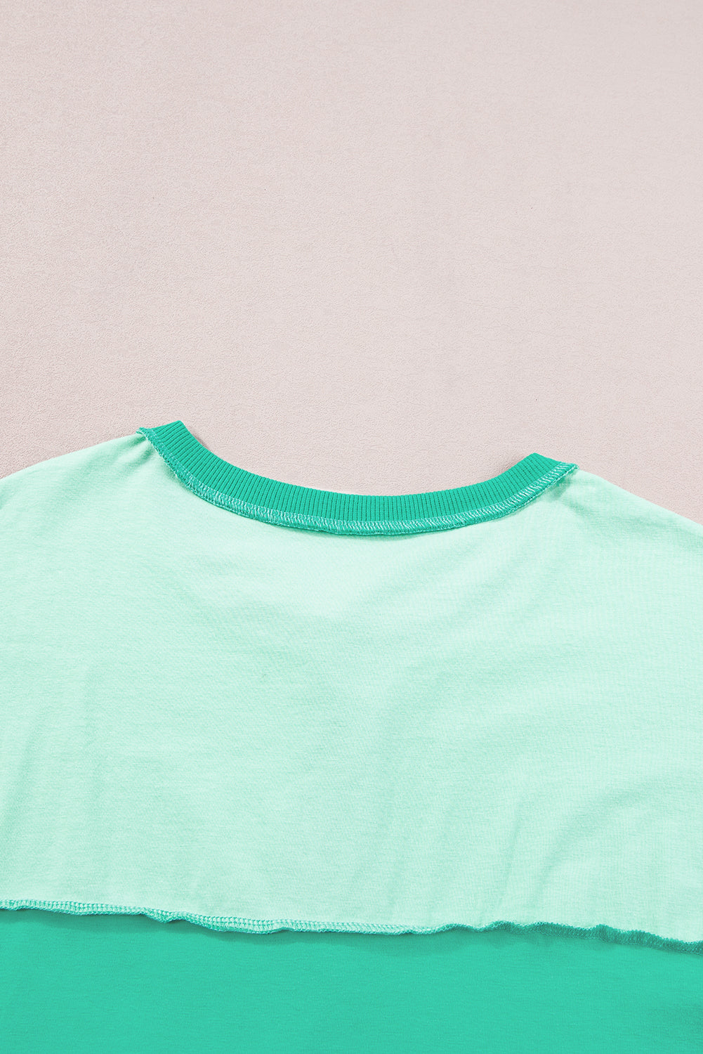 Women's T Shirt Featuring Patchwork Half Button
