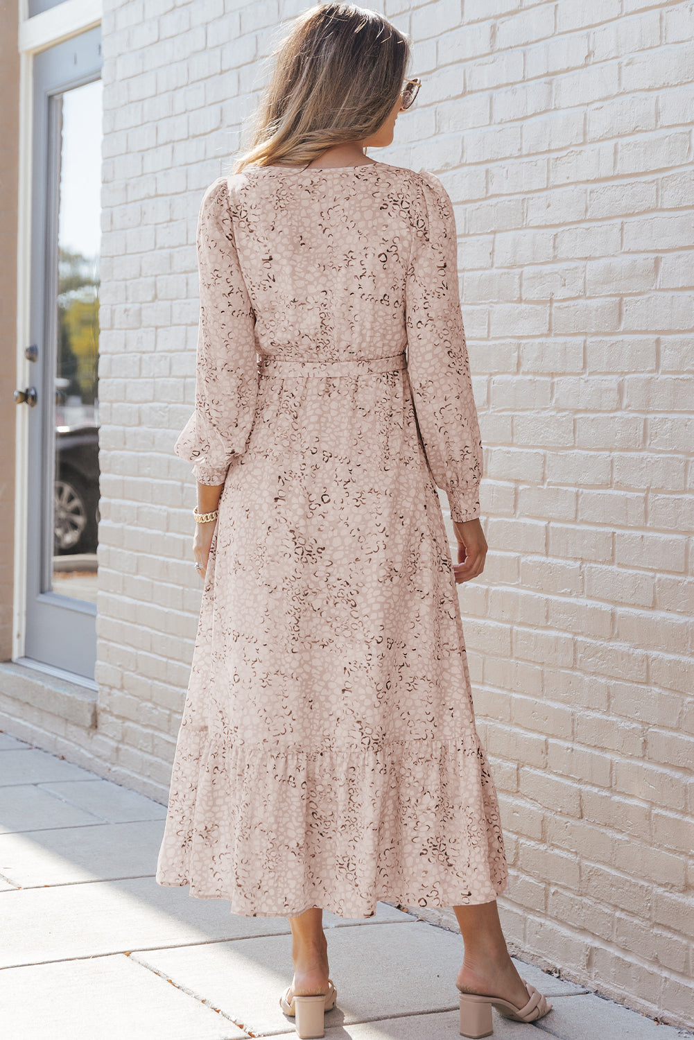 Maxi Dress for Women Surplice Bubble Sleeve