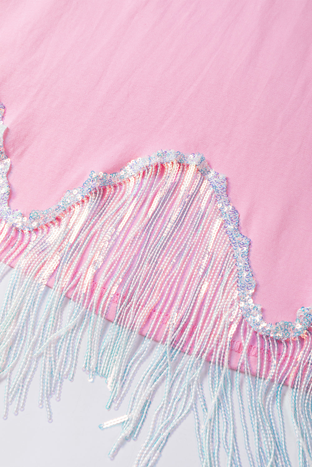 Women's Tee with Sequin Fringed Hem NASHVILE MUSIC CITY Graphic-Print