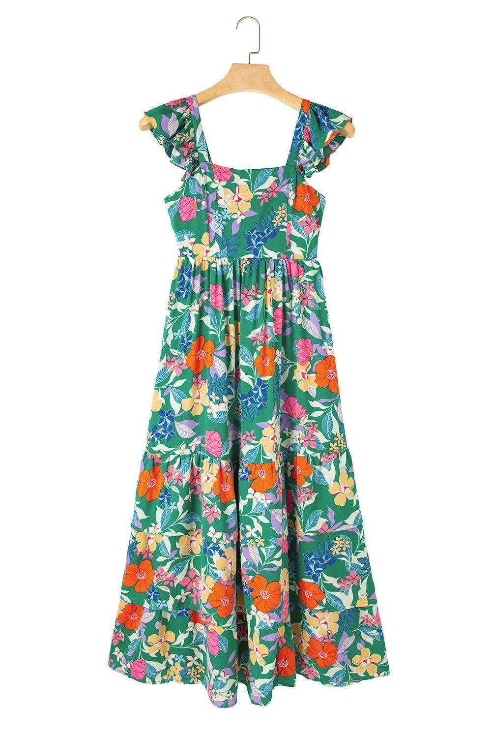 Women's Dresses Featuring Maxi Floral-Print Print Sleeveless