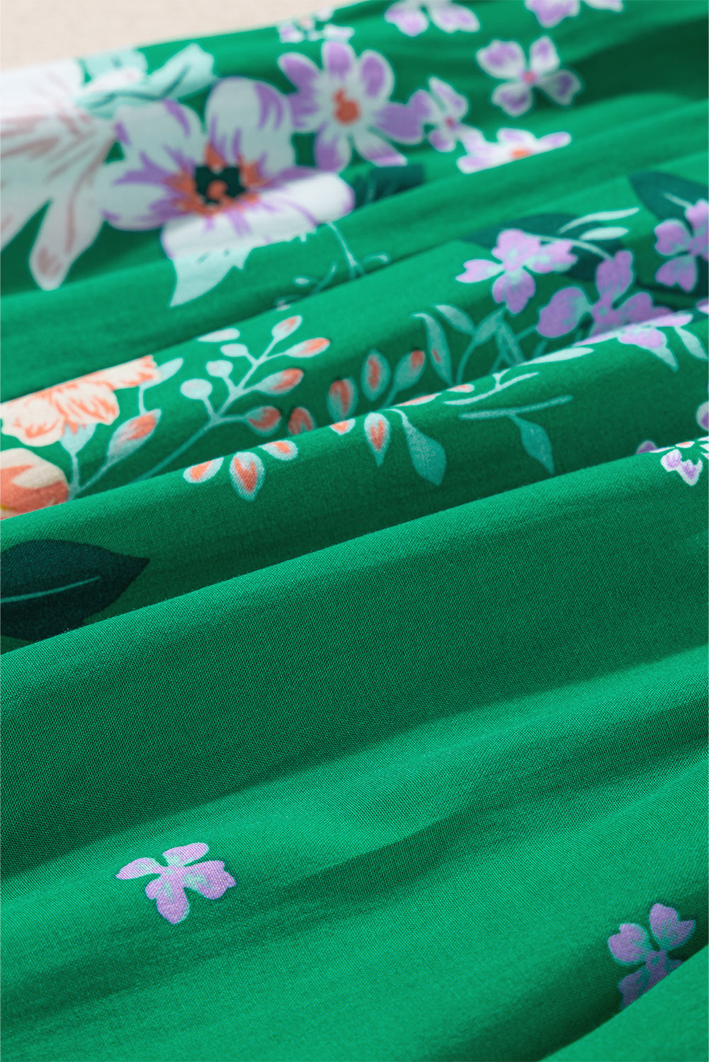 Women's Dresses Featuring Print Shirred Layered Midi Floral-Print