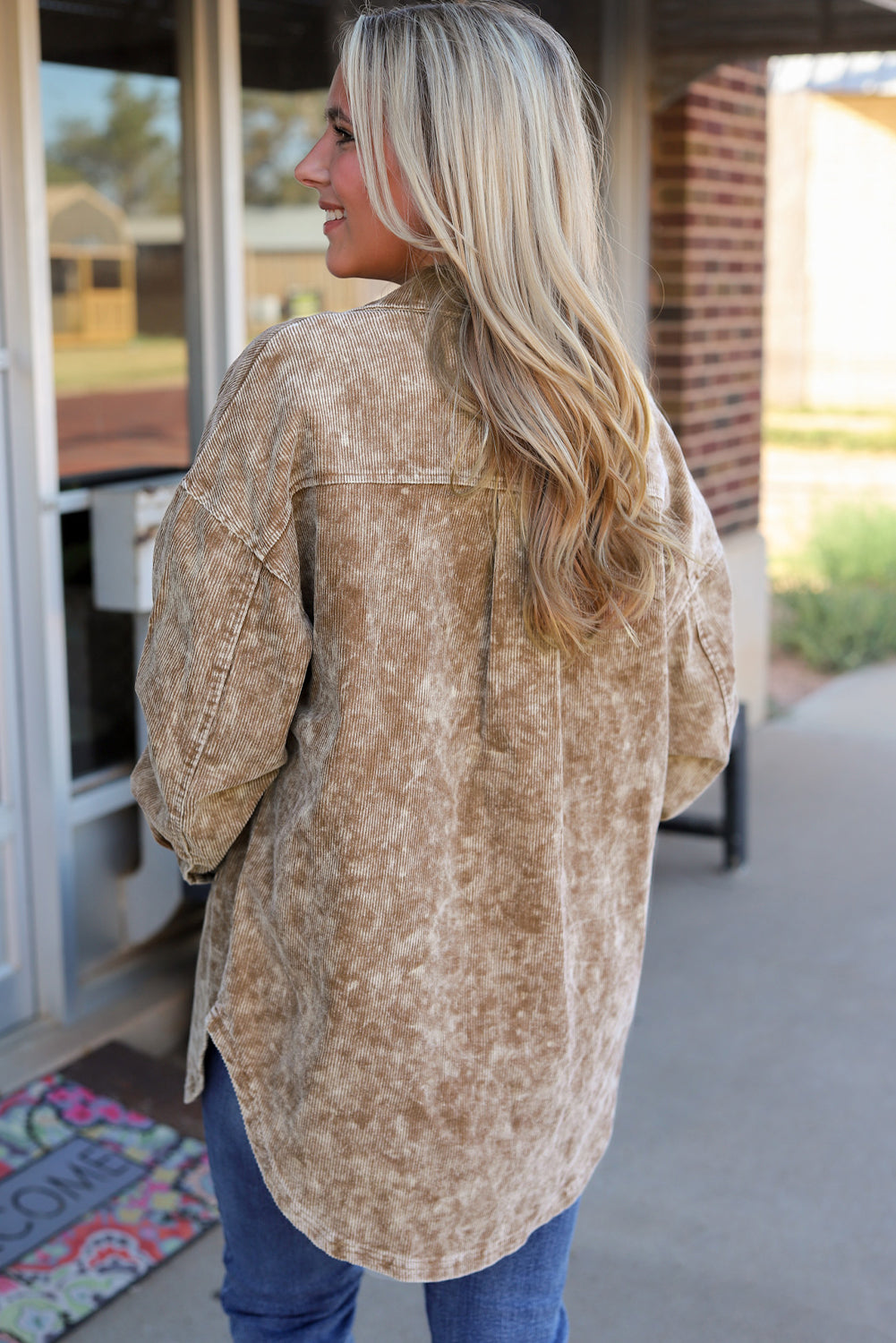Women's Mineral-Washed Oversized Shacket