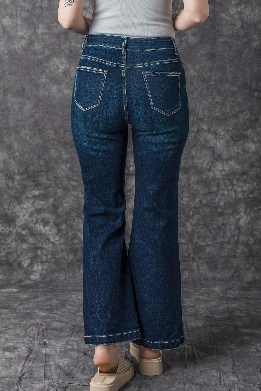 Jeans for Women Ripped Flared High Rise