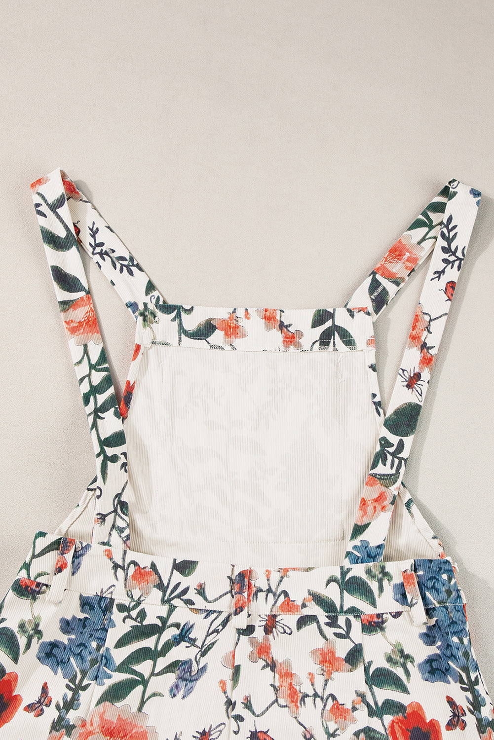 Women's Romper with Floral-Print Print Bib Open-Back