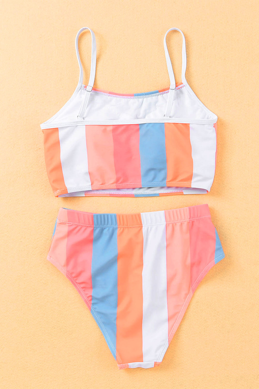 Women's Bikini Striped High-Rise Swimsuit