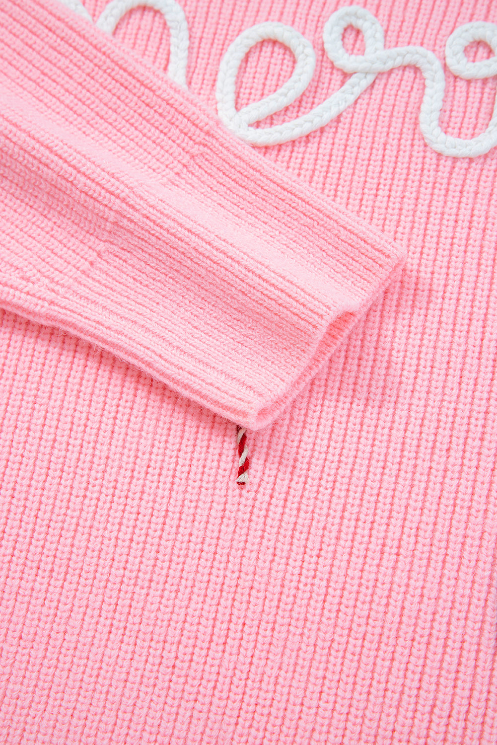 Cane Merry Candy Puffy Knit Crew-Neck Knit Top