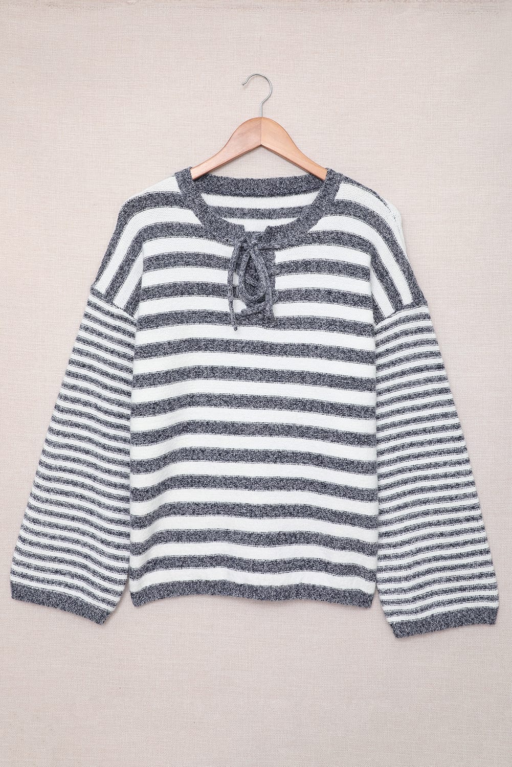 Sweater for Women Striped Knitted Tie up