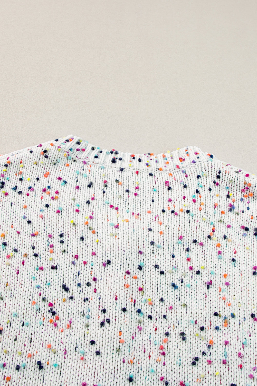 Rhinestone Decor Multicolor Confetti Sweater Cardigan