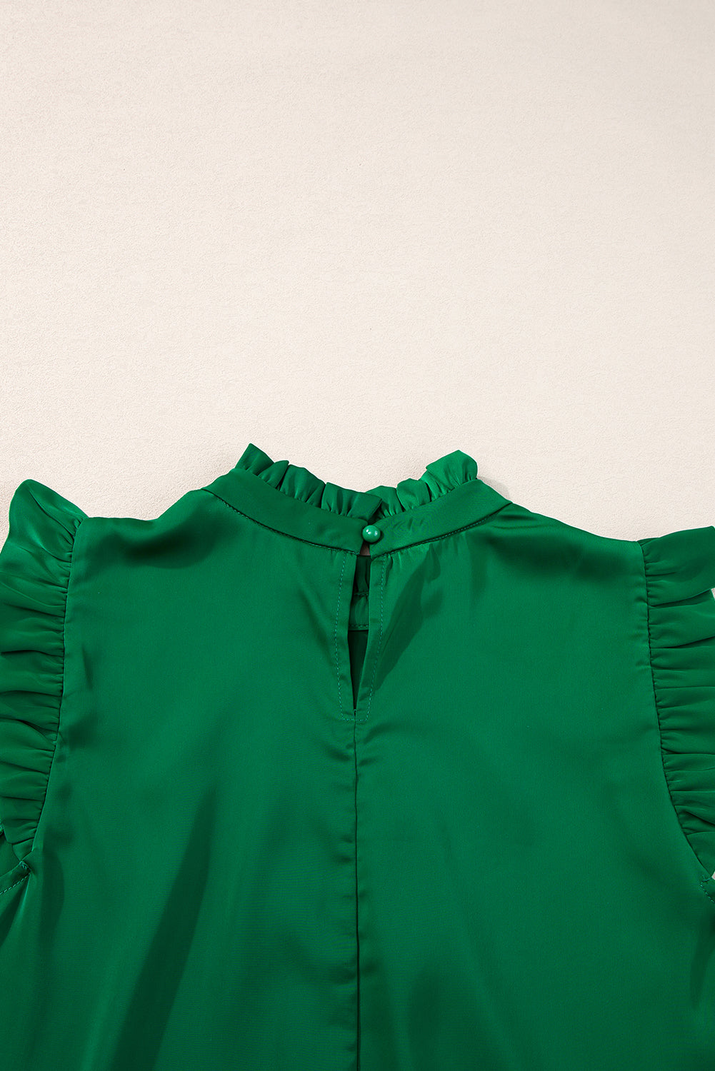 Women's Top with Trim Sleeveless Mock Frill-Trimmed