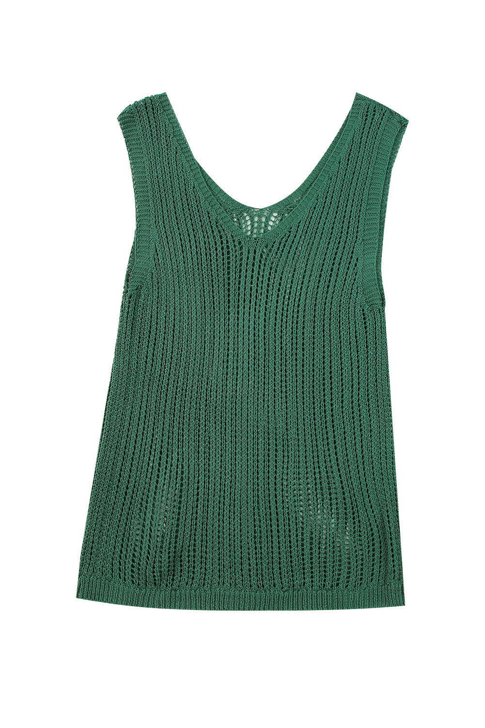 Women's Tank Top Featuring V Neck Hollowed Knitted