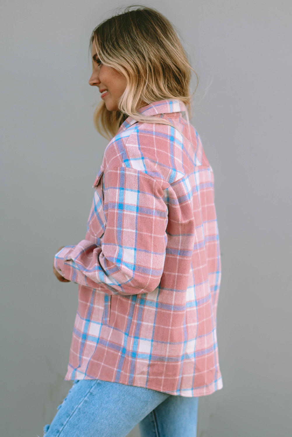 Women's Plaid Flap Pocket Flannel Shacket