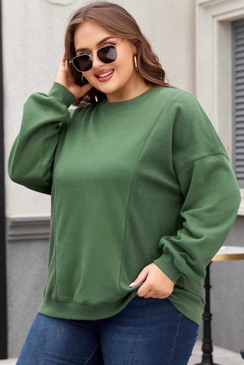Women's Sweatshirt Featuring Crew Neck Plus Size