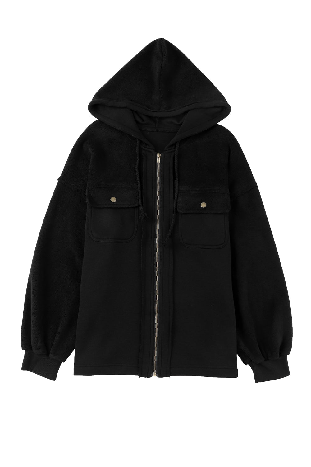 Jacket for Women Zip Up Drawcord Hood