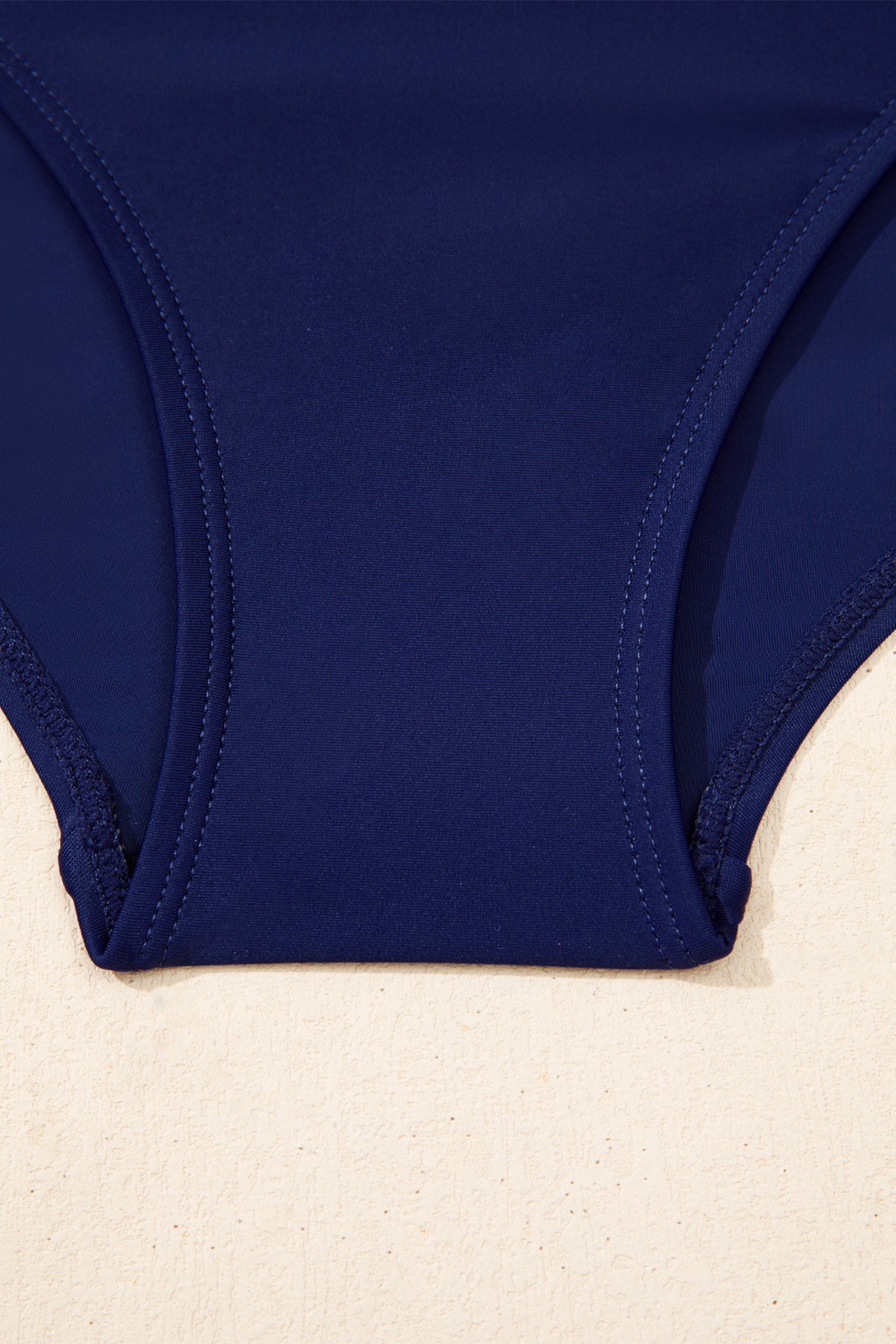 Patchwork Crossed Stripe Crossed Straps One Piece Swim Dress in Blue