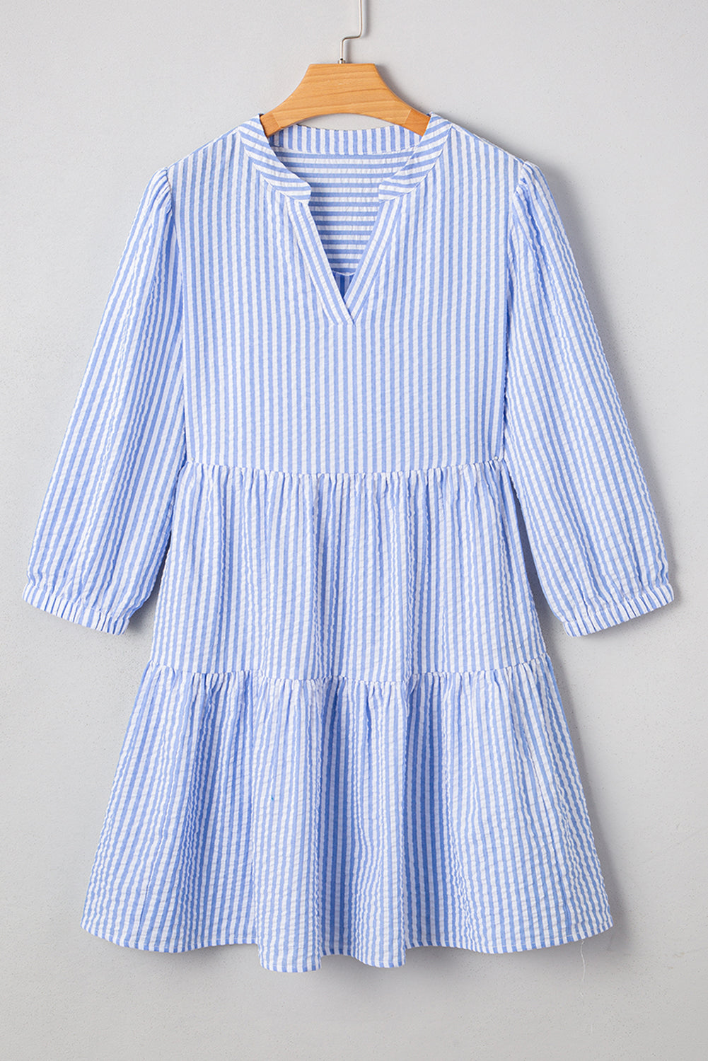 Tiered Bracelet Sleeve Shift Dress Featuring Pockets