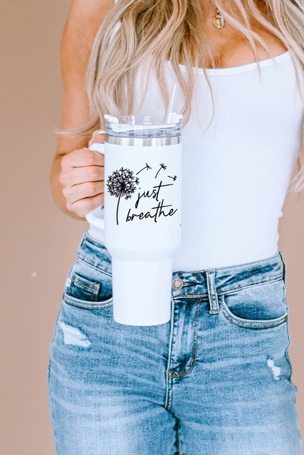 Dandelion Just Breathe Stainless Steel Insulate Cup with Lid 40oz