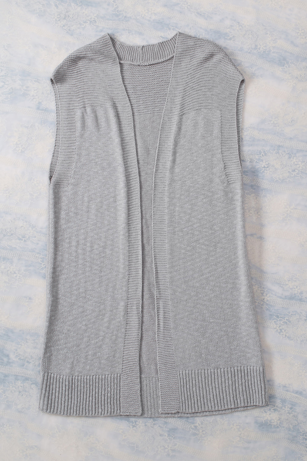 Women's Sweater Featuring Vest Cardigan Essential Gray