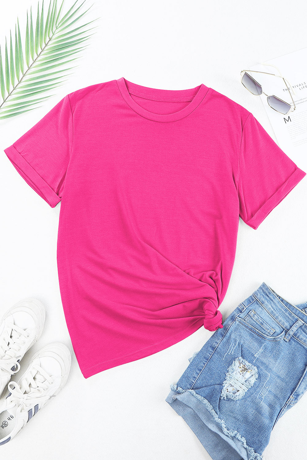 Tee for Women Everyday Plain Crew Neck Versatile Look