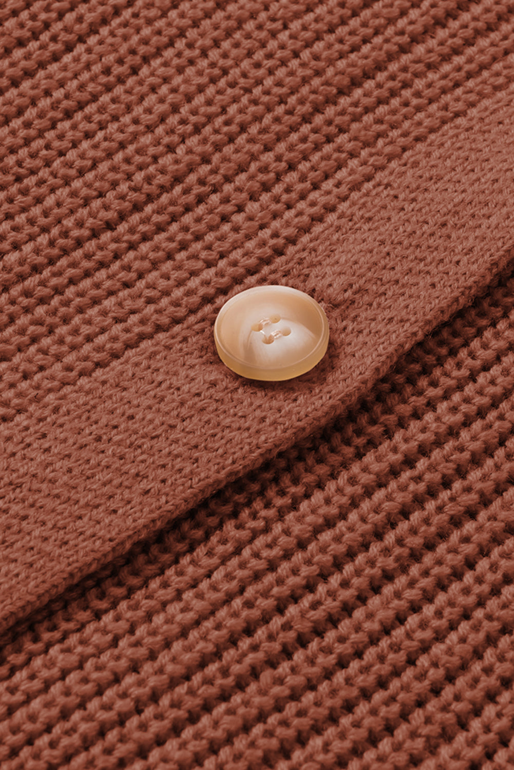 Bishop Sleeve Button V-Neck Cardigan Knit Top in Red
