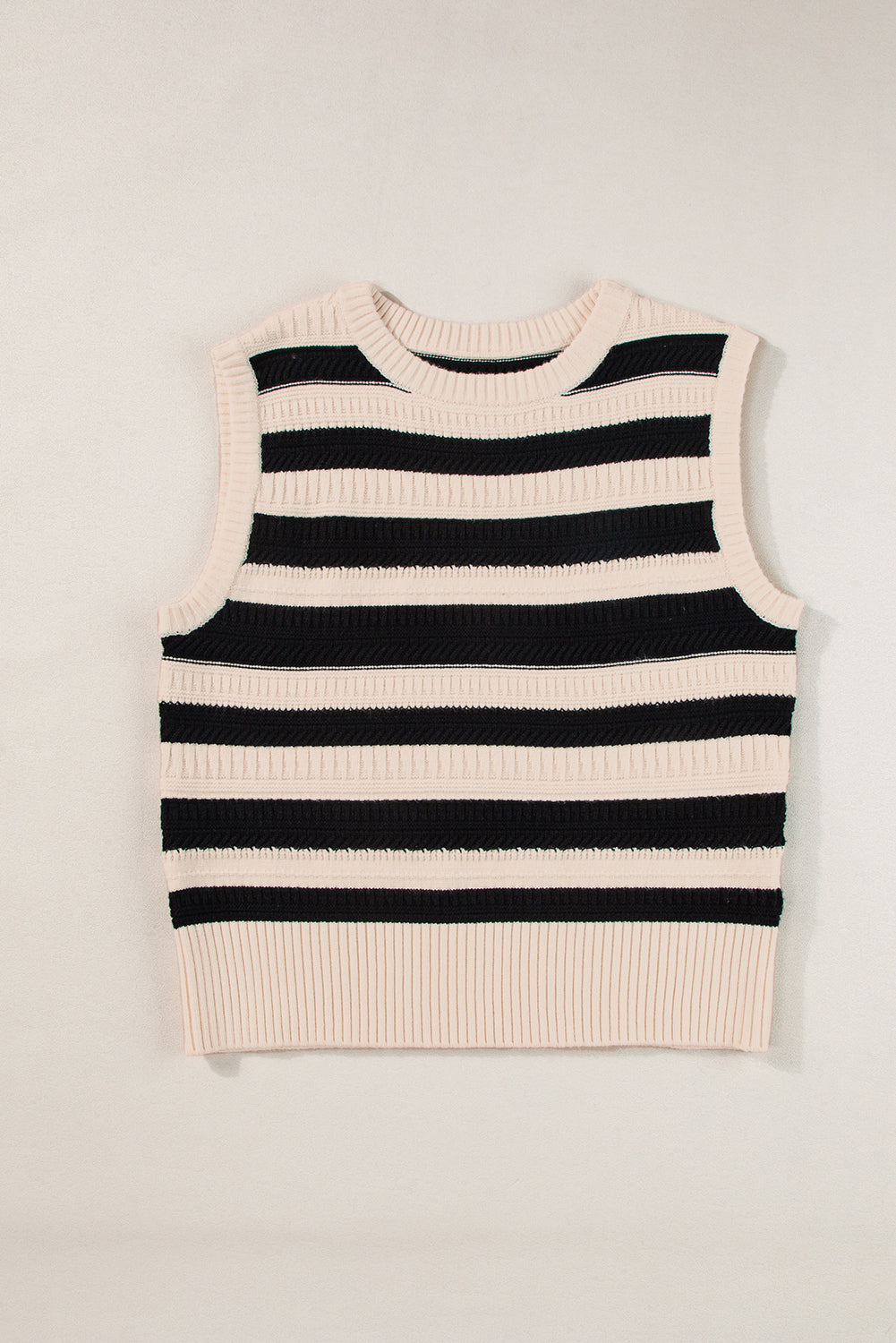 Women's Sweater Rib-Knitted Trim Knitted Vest