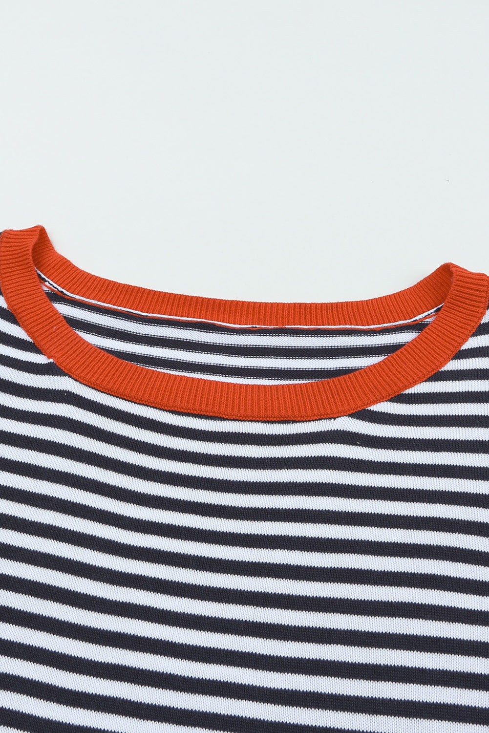 Women's Trimmed Dropped-Shoulder Striped Contrast Sweater