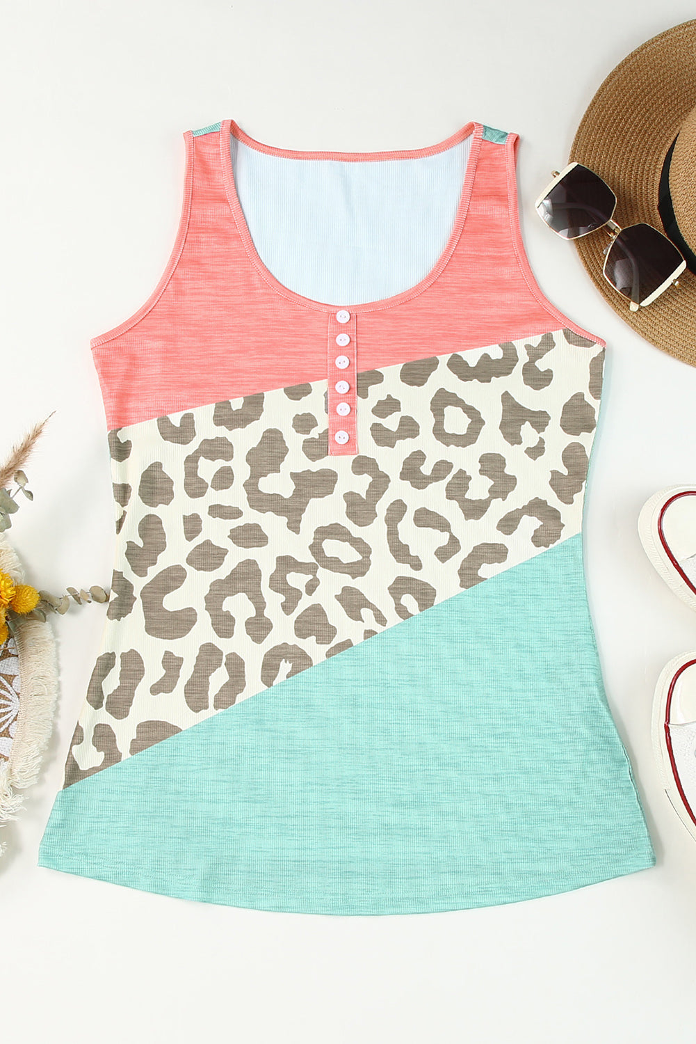 Women's Tank Top Featuring Button Everyday