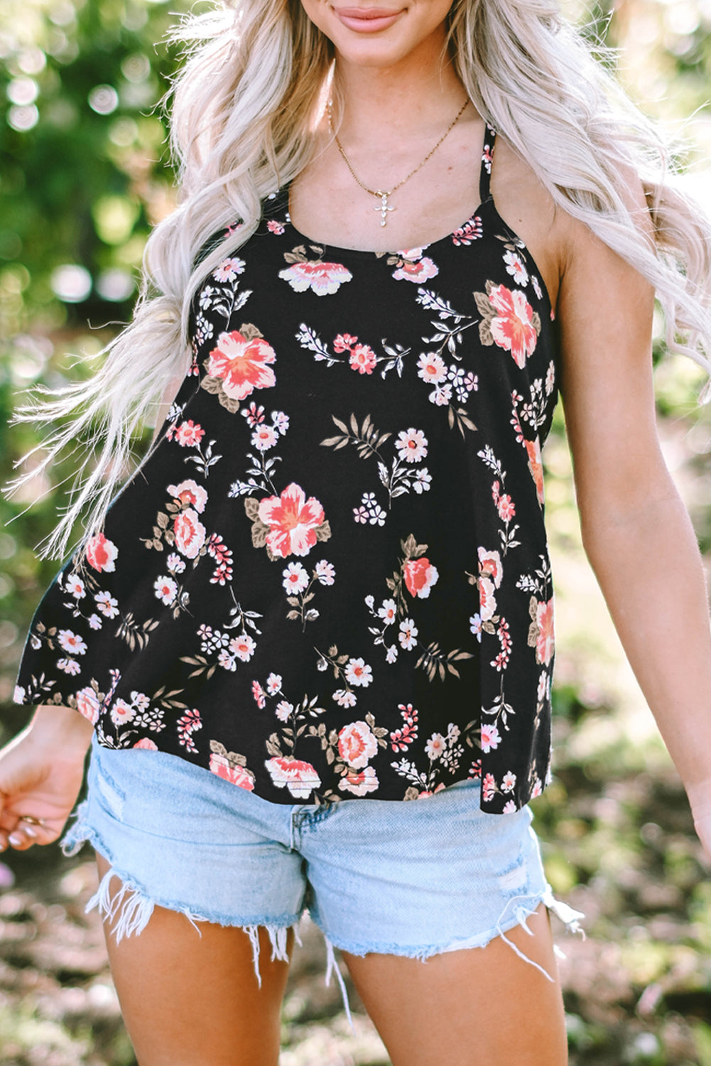 Women's Tank Top Featuring Spaghetti Straps Back