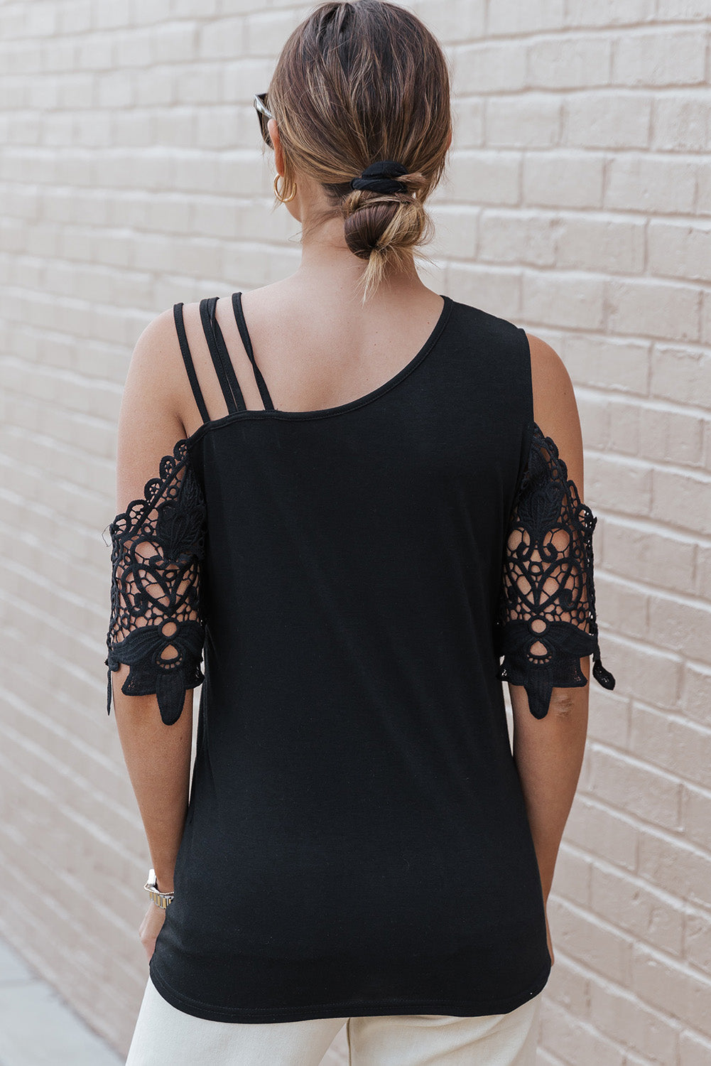 Women's Top with Strappy Cold Shoulder