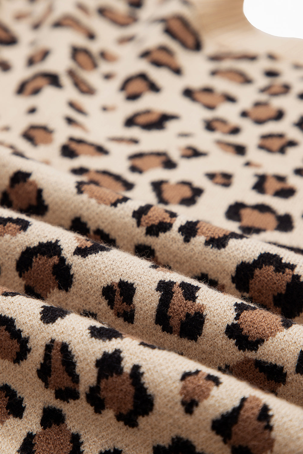 Leopard-Print Dolman Sleeve Knit Top