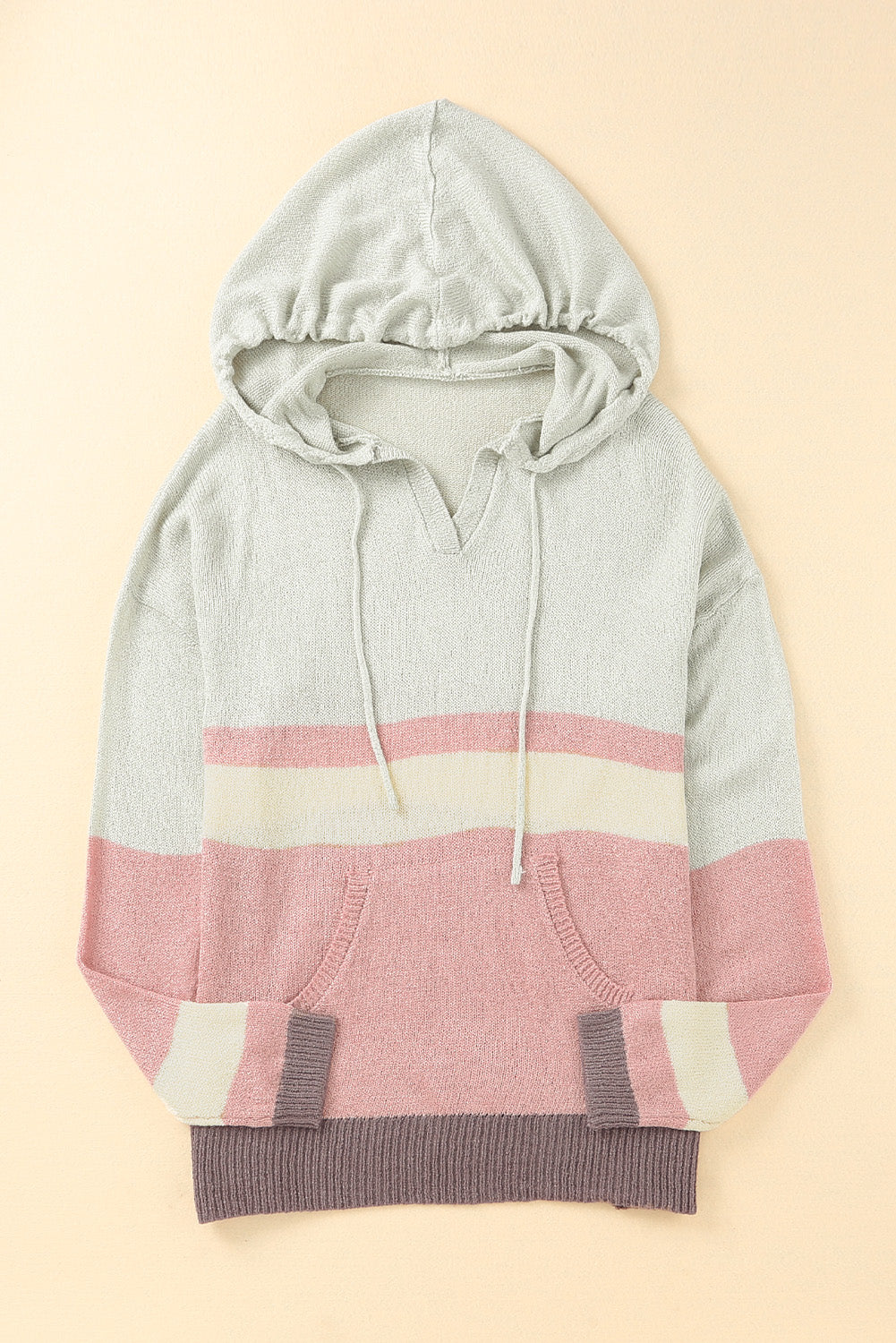 Women's Hooded Sweater Featuring Knitted Kangaroo