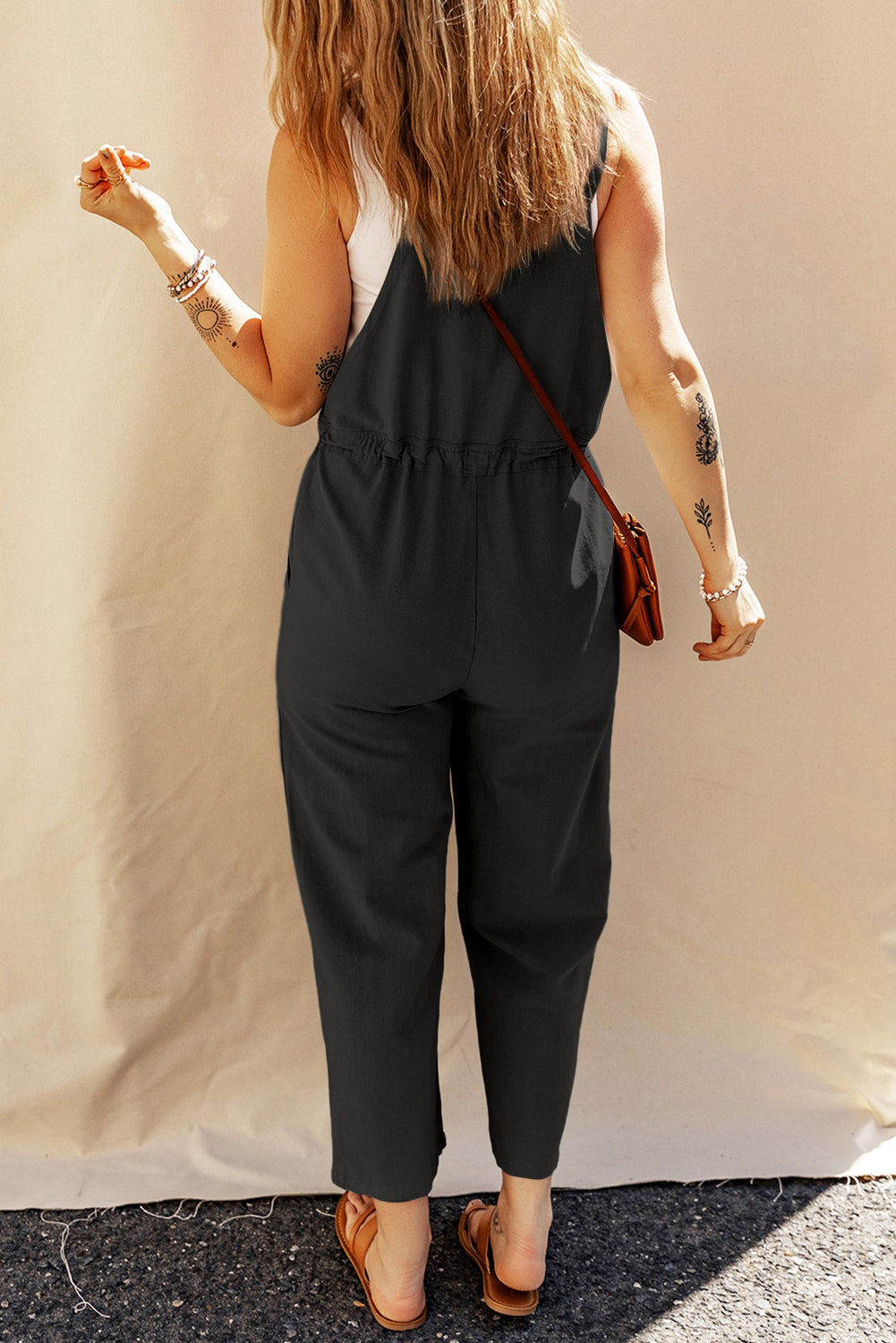 Women's Overall with Cropped Drawcord Straps