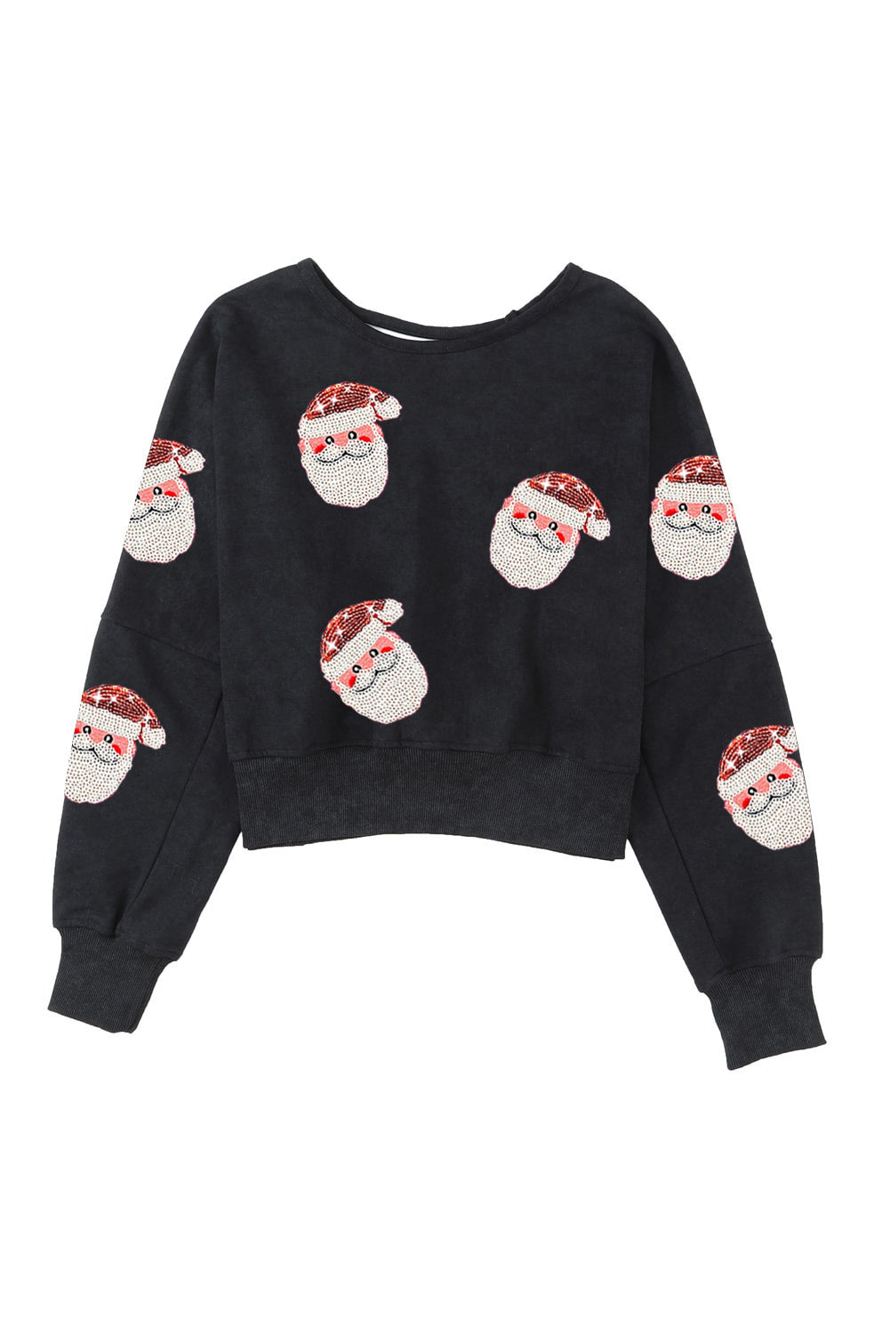 Women's Santa Claus Graphic-Print Cutout Sweatshirt