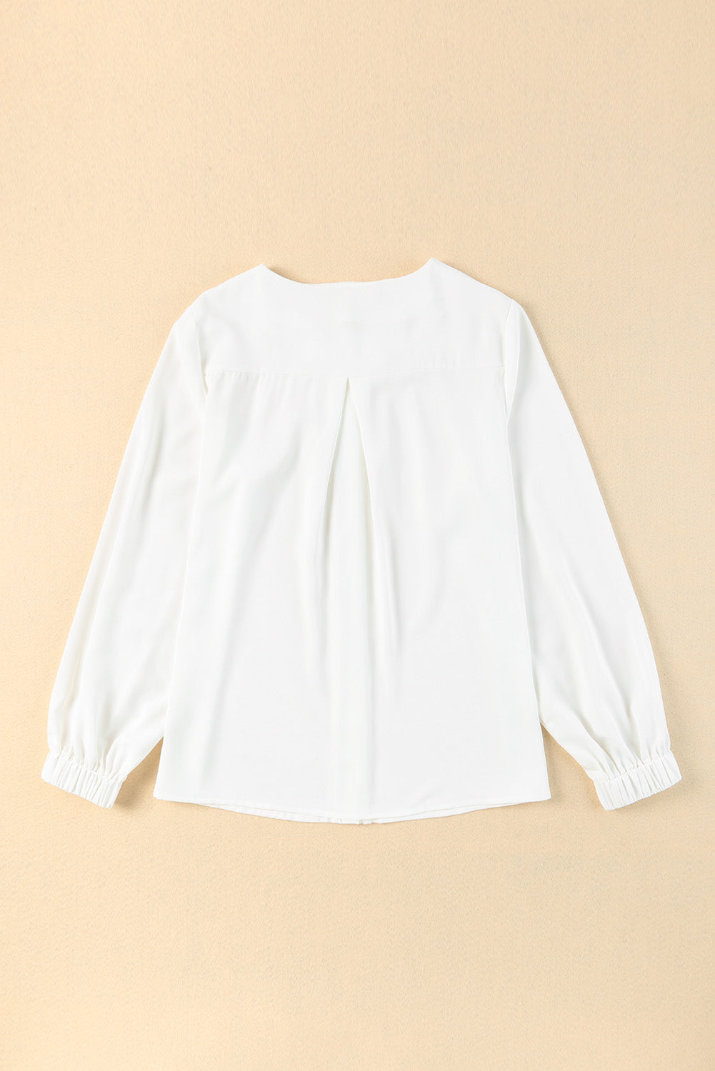 Women's Shirt Featuring Crew Neck Gathered Stretch Cuff