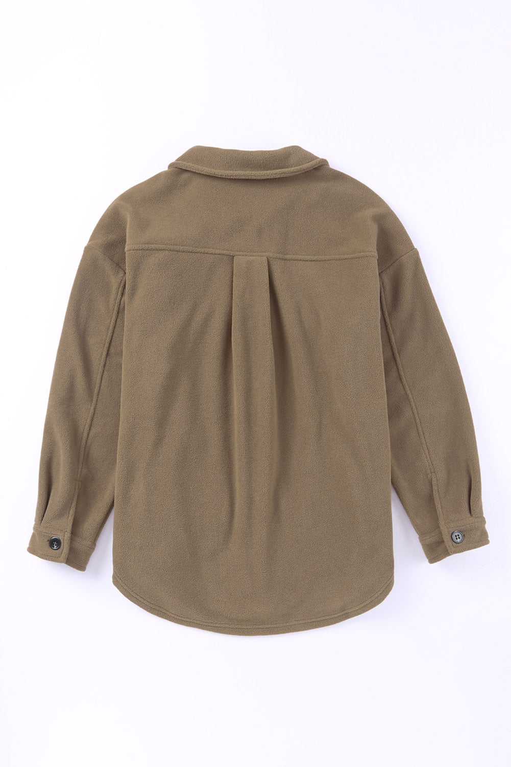 Women's Shirt Jacket Featuring Turn Collar Button-Front